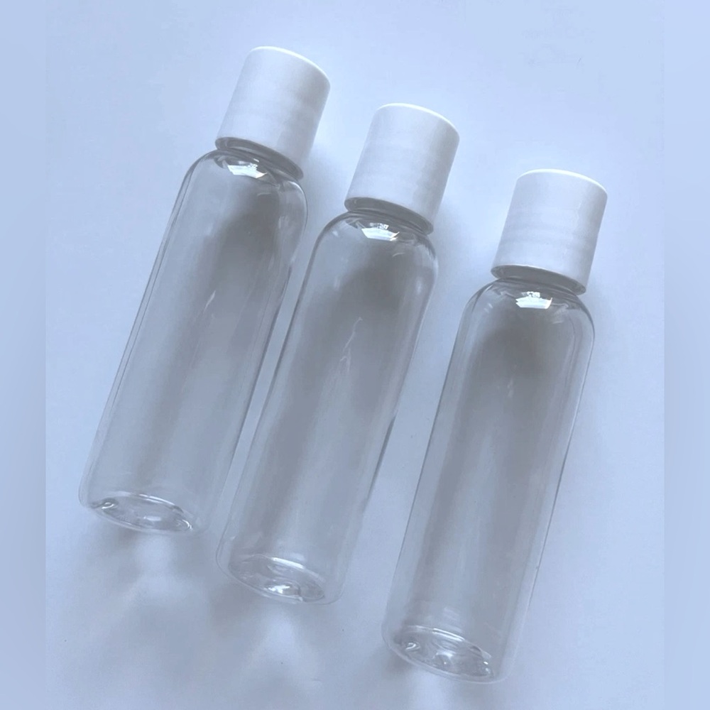 Lot of 141 - 2 oz Clear PET Plastic Bullet Bottles w/ Caps | 20-410 Neck Finish